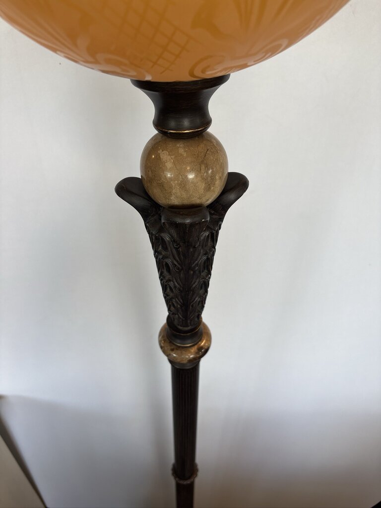 Bronze Neoclassical Torchiere Floor Lamp -72H
