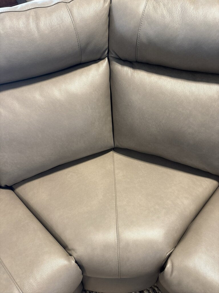 Elran Kendell Leather Dbl Reclining Electric Sectional-105X105X39H
