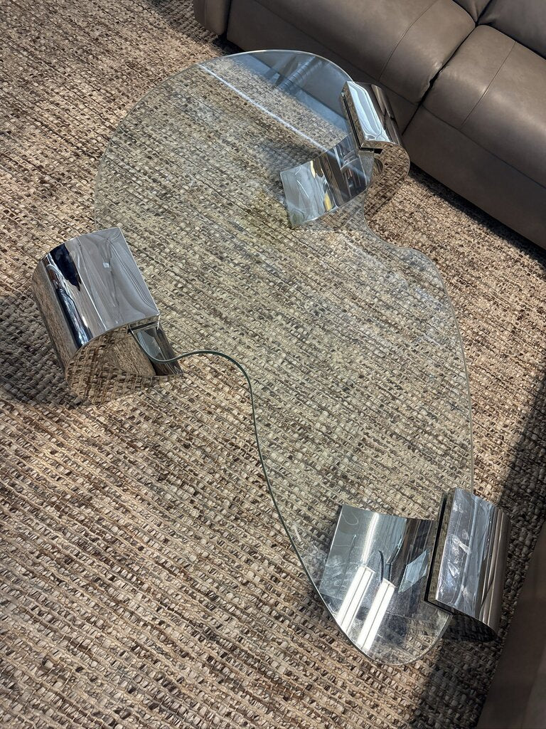 Copenhagen Tempo Glass & Chrome Coffee Table - 70X36X17H