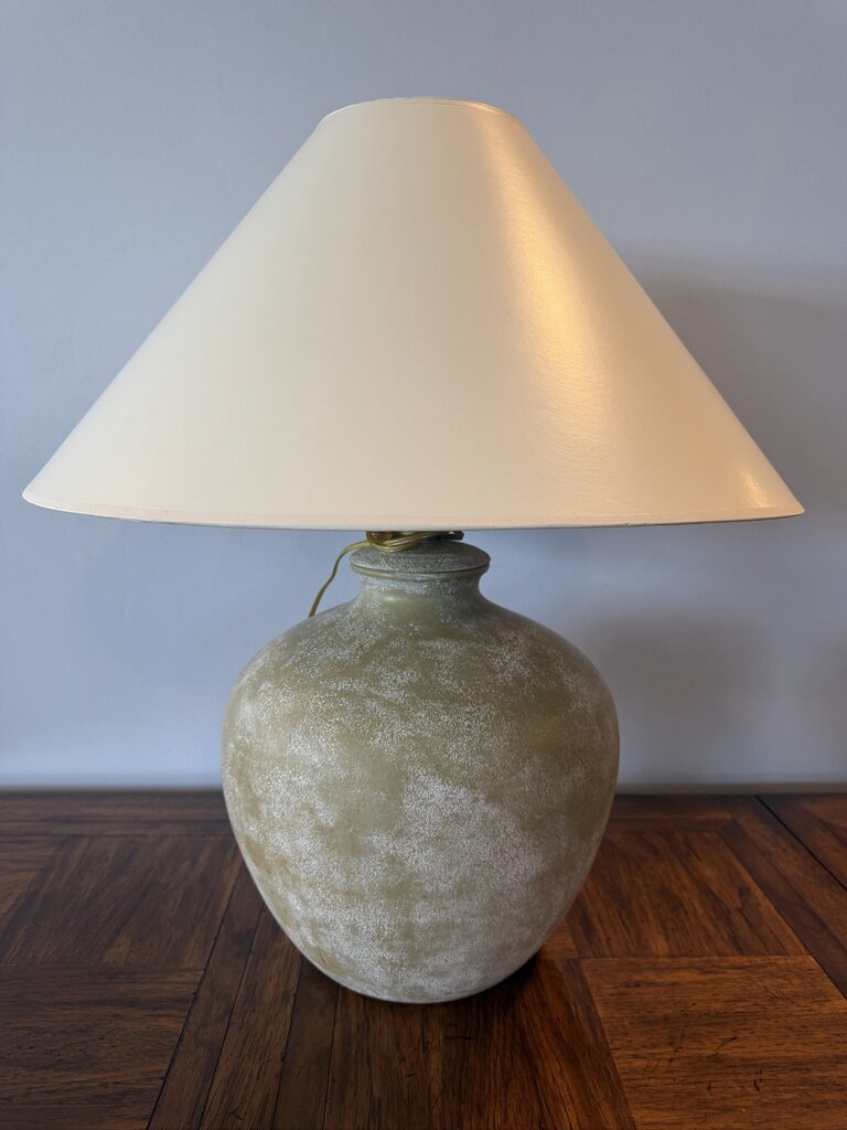 White Washed Clay Table Lamp- 22X22X27