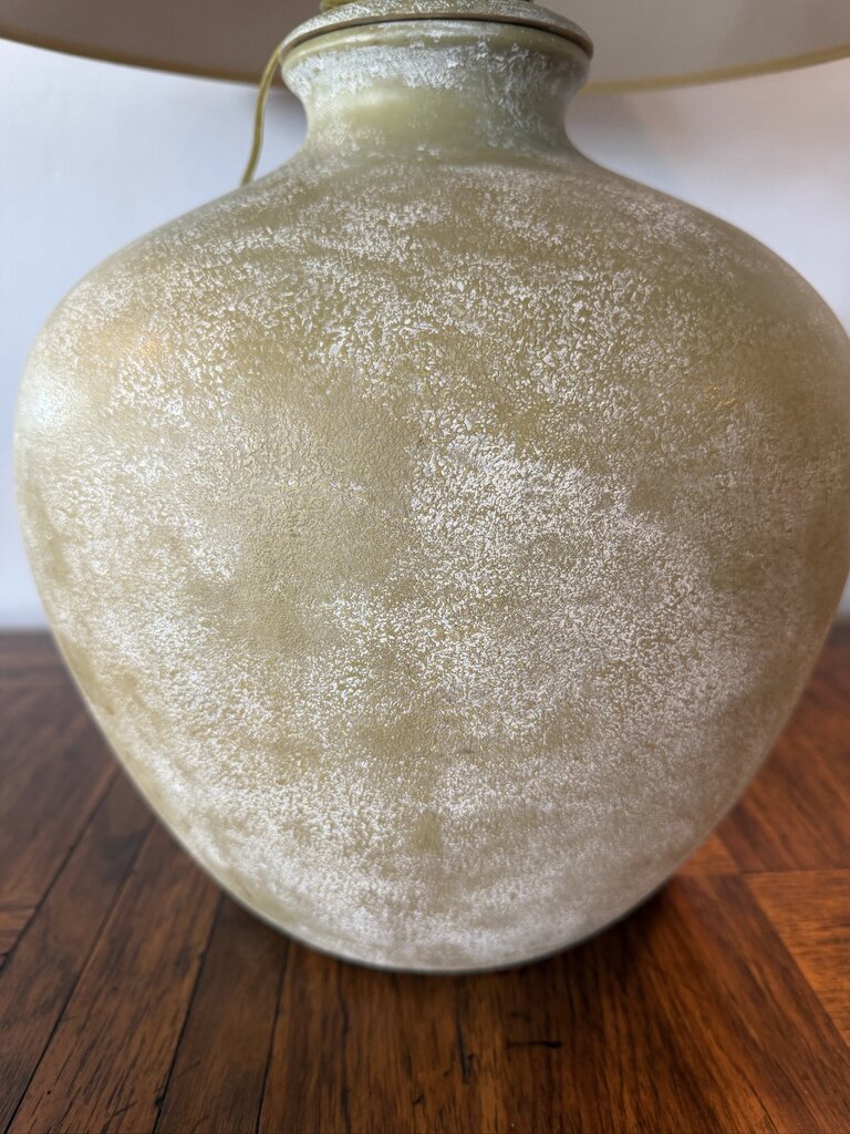 White Washed Clay Table Lamp- 22X22X27