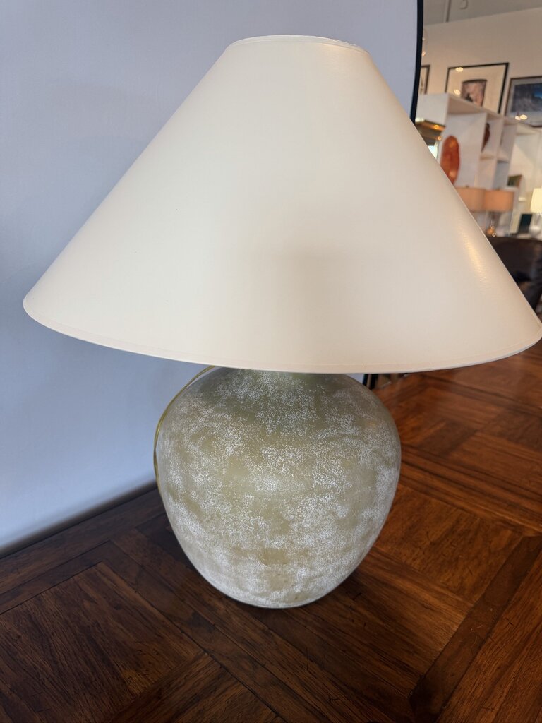 White Washed Clay Table Lamp- 22X22X27