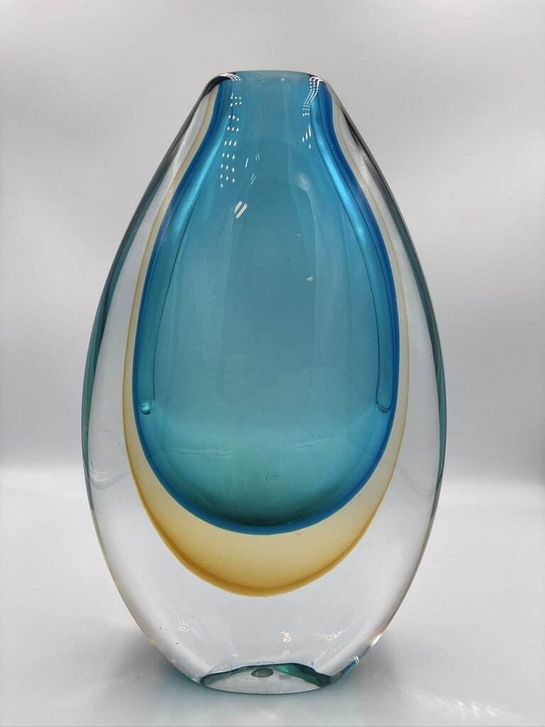 Salviati Sirena Tall Sommerso Glass Vase- 7X4X11H