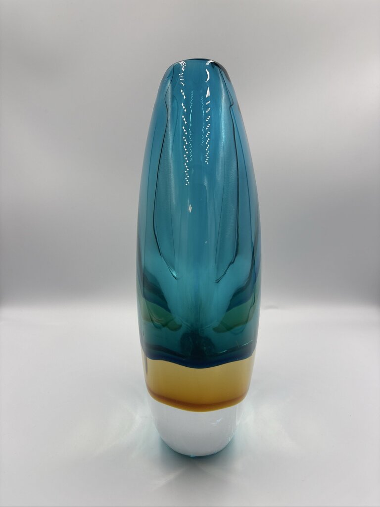 Salviati Sirena Tall Sommerso Glass Vase- 7X4X11H