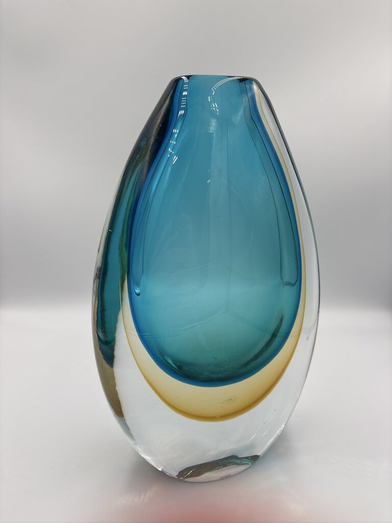 Salviati Sirena Tall Sommerso Glass Vase- 7X4X11H
