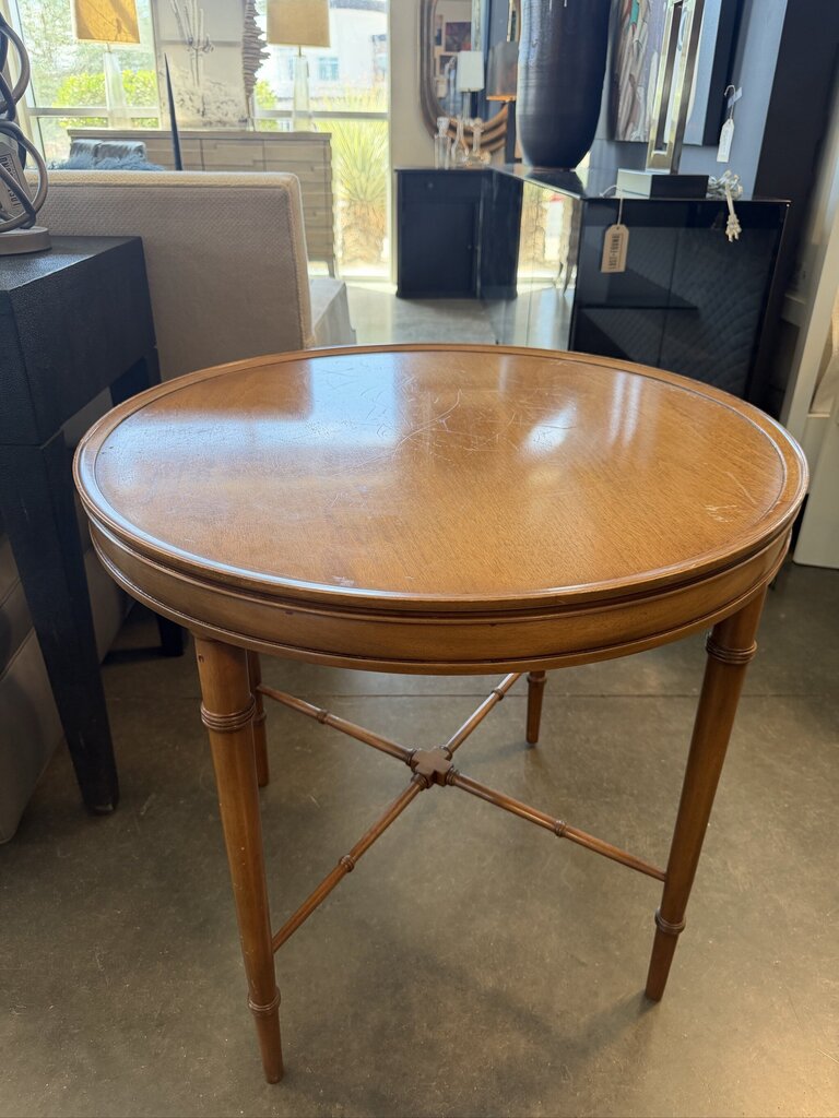 Vintage Kittinger KT2806 Round Side Table- AS IS- 28X27H