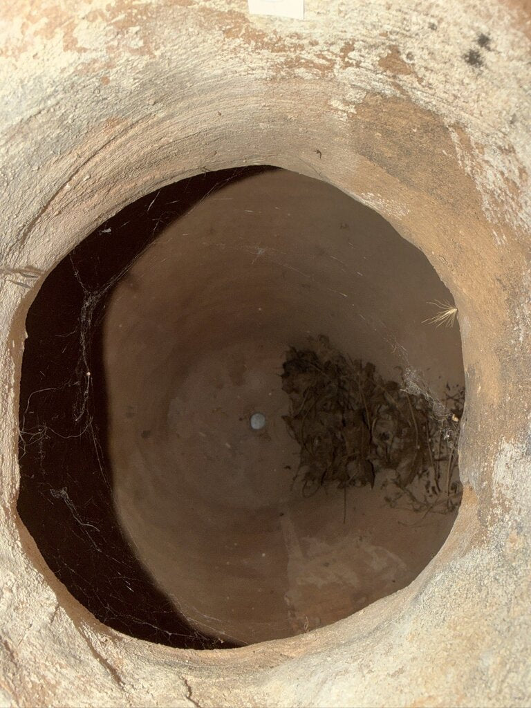 Large Rustic Terracotta Wine Jug - 30H AS IS