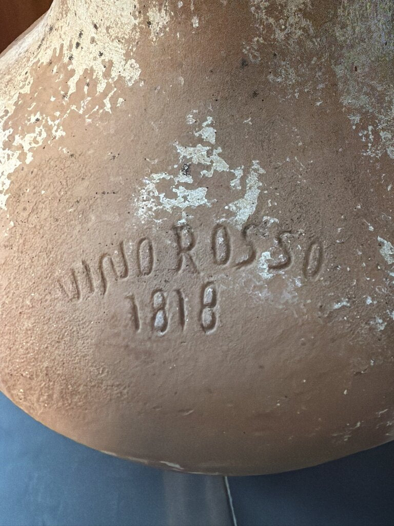 Large Rustic Terracotta Wine Jug - 30H AS IS