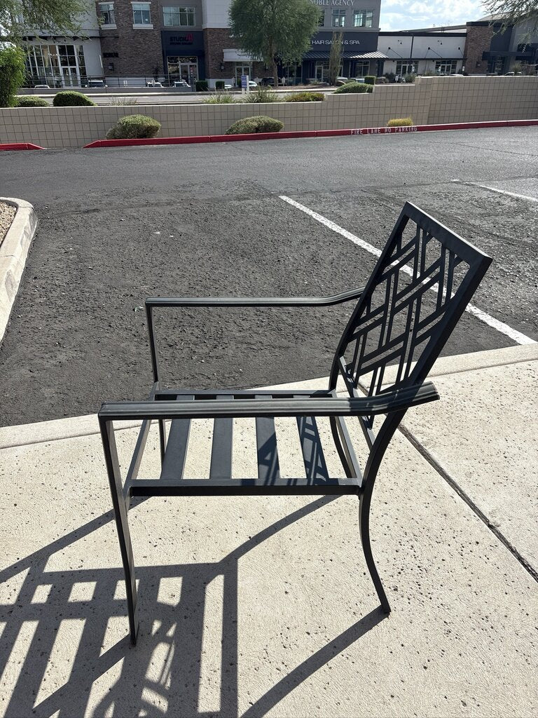 Granite Patio Dining Set W/ 6 Chairs- No Cushions - 58x45x32H