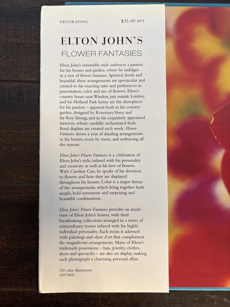 Elton Johns Flower Fantasies By Carolyn Cass-9.5X0.75X11
