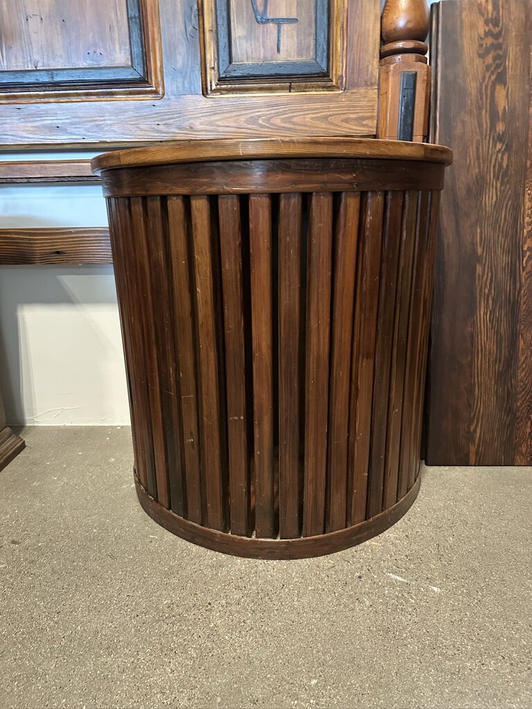 Arnold's Pickle Reclaimed Redwood Demilune Hamper - 31.5X19X31H
