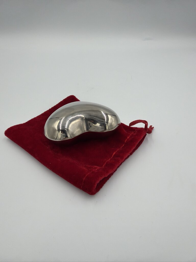 "Silver" Puffy Heart Chime Paperweight- 2.5X2.5