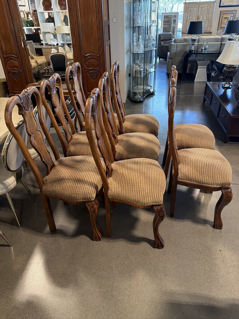 Vintage Carved Wood Dining Chairs- Set of 8