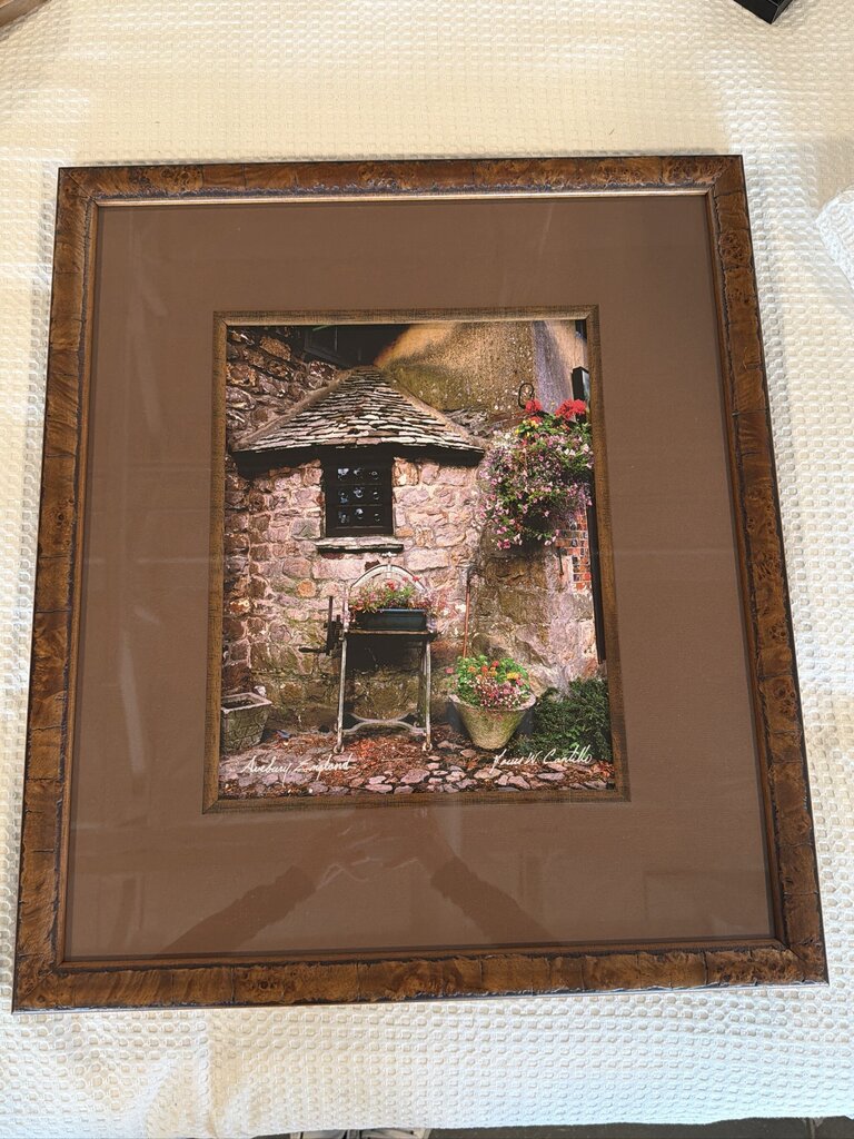 Avebury England Burl Wood Framed Photo Signed By Louis Cantillo- 21X24