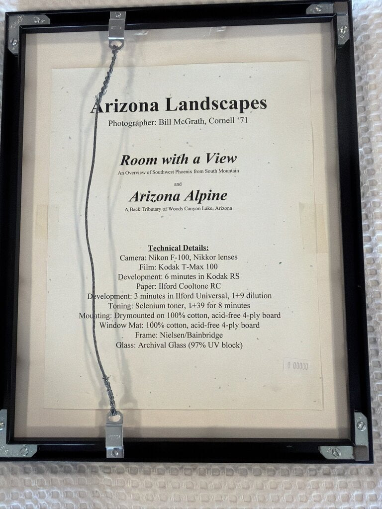 Arizona Landscapes By Bill McGrath Framed Signed PHoto- 14.5X11