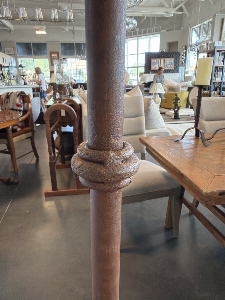 Wrought Iron Floor Lamp W/ Paper Shade- AS IS- 62H
