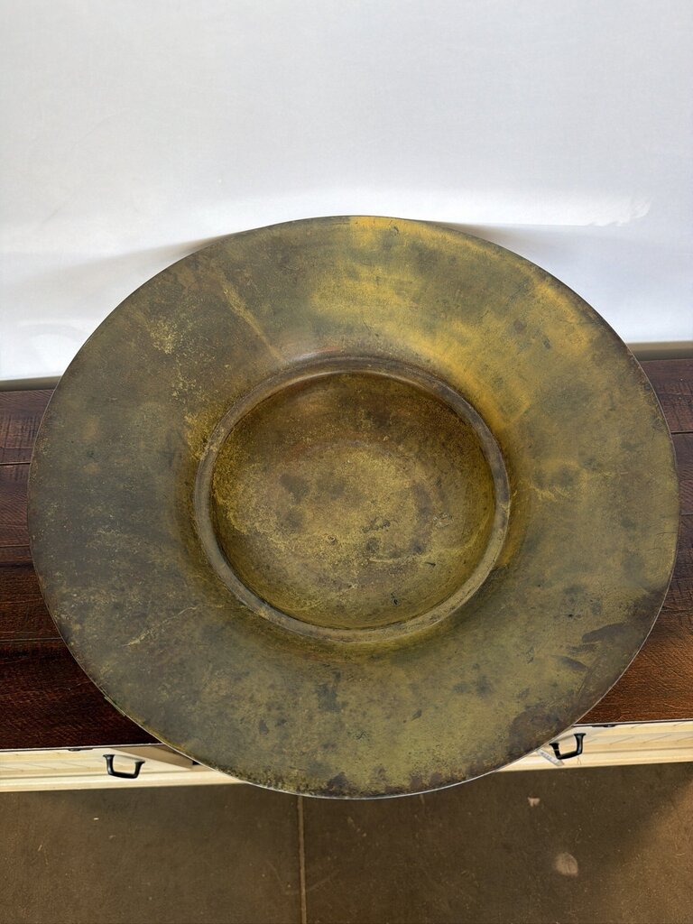 Verde Metal Pedestal Bowl- 19.5X7.5H