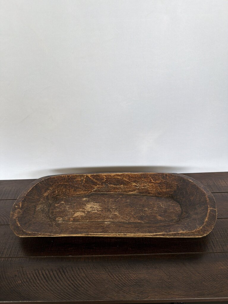 Rustic Oval Wood Bowl- 21.5X10X3