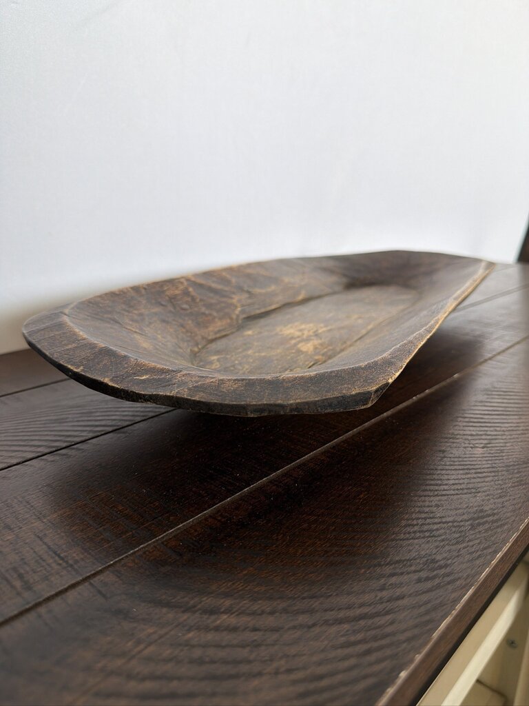 Rustic Oval Wood Bowl- 21.5X10X3