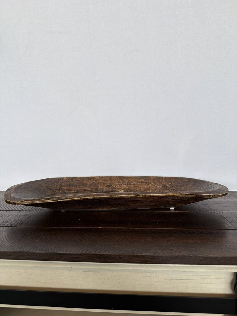 Rustic Oval Wood Bowl- 21.5X10X3