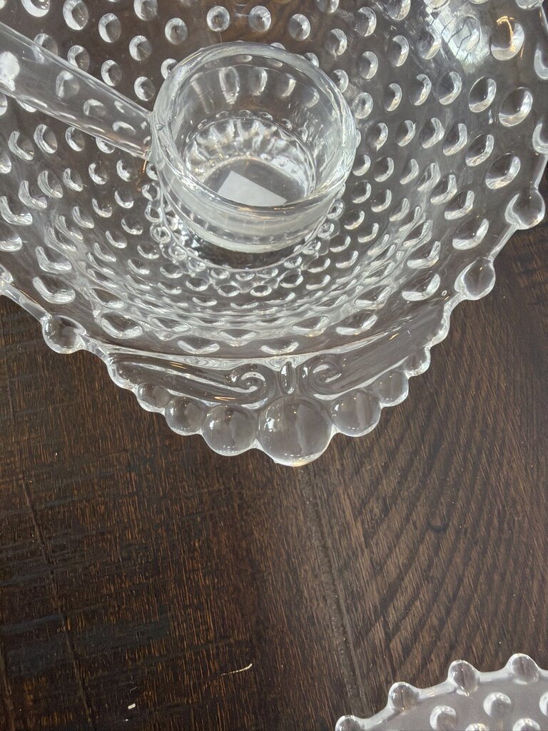 Vintage Hobnail Bowl & Plate Set W/ Spoon- 6X6X3