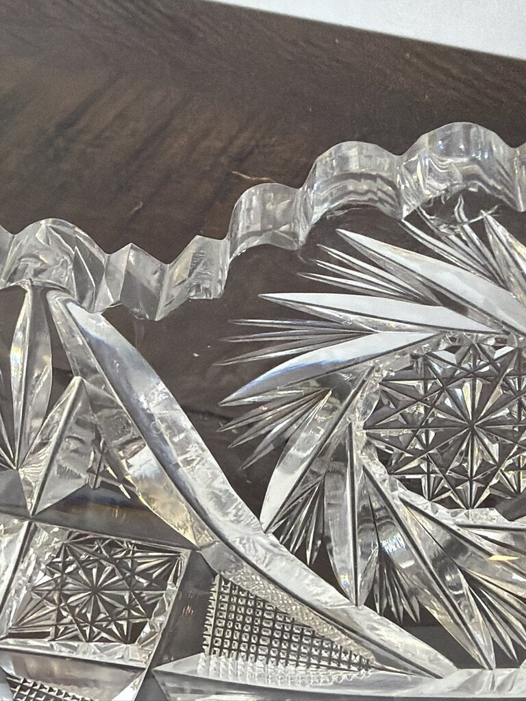 American Brilliant Cut Crystal Celery Dish- 11.5X4.5X2