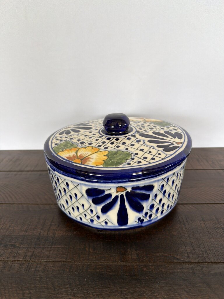 Talavera Tortilla Warmer W/ Lid- 8X8X5