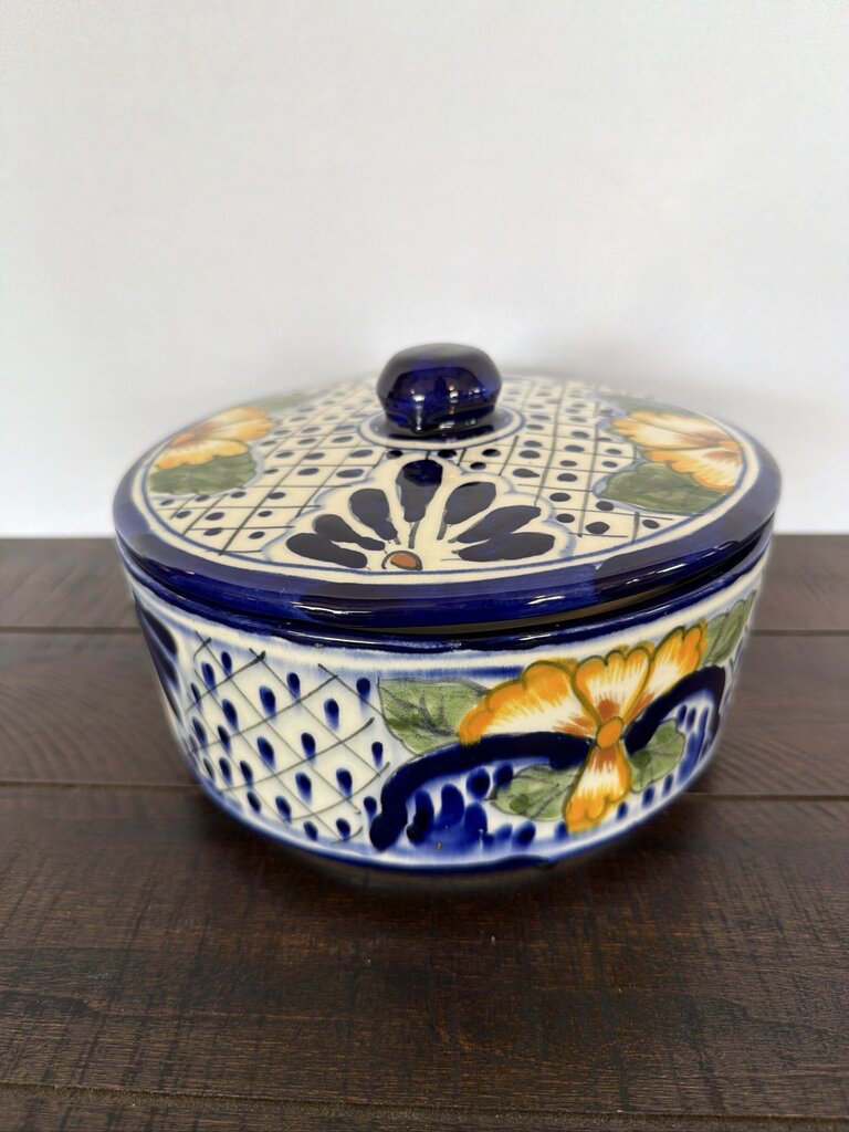 Talavera Tortilla Warmer W/ Lid- 8X8X5