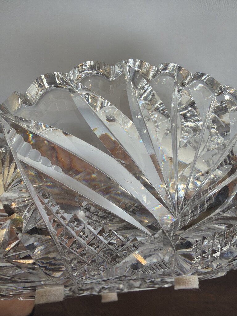 Brilliant Cut Glass Crystal Round Dish- 8X8X2.5- AS IS