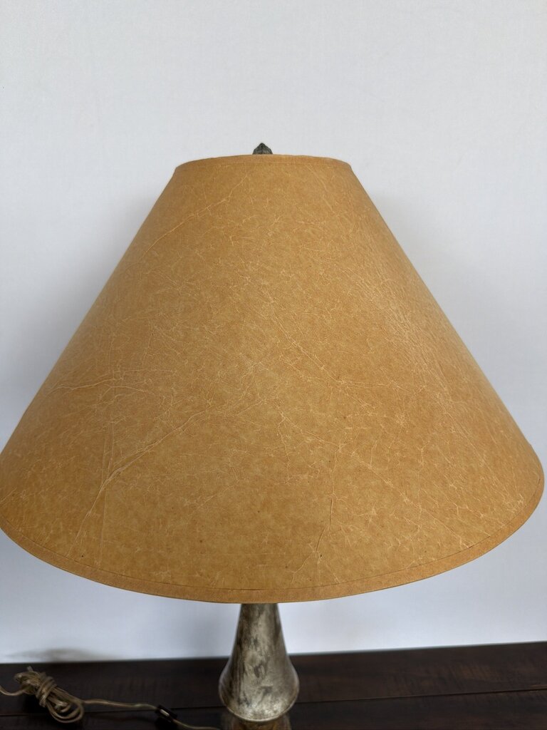 Vintage Distressed Painted Metallic Lamp- 19.5X19.5X32H