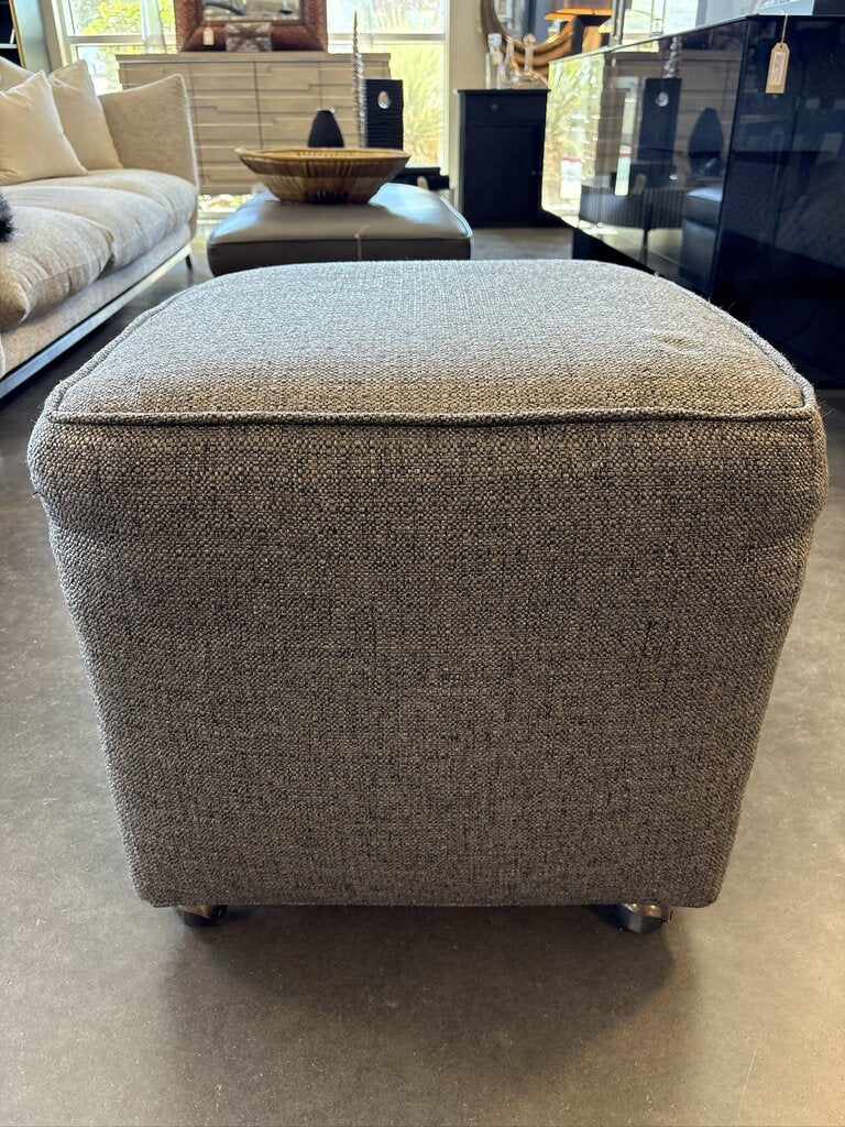 Custom Grey Ottoman W/ Casters ||- 23X23X21