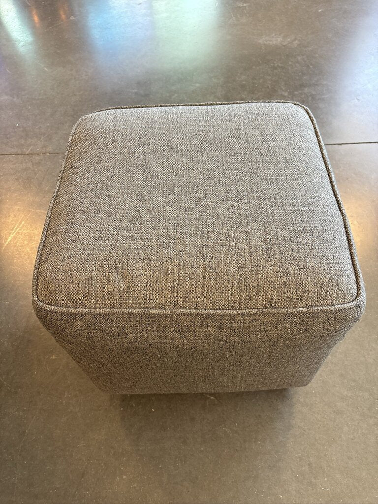 Custom Grey Ottoman W/ Casters | - 23X23X21