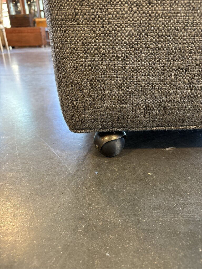 Custom Grey Ottoman W/ Casters | - 23X23X21