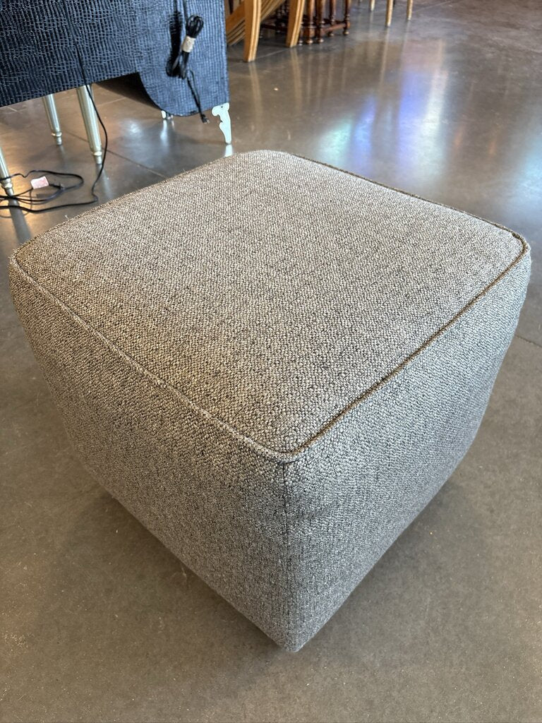 Custom Grey Ottoman W/ Casters | - 23X23X21