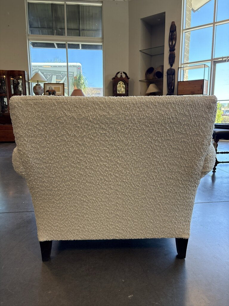 Ivory Boucle Chair W/ Nail Heads - 38X40X32.5