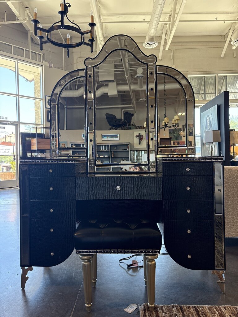 Michael Amini AICO Hollywood Swank Collection Vanity W/ Bench - 56X18X78H