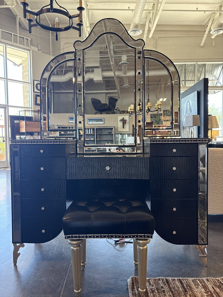 Michael Amini AICO Hollywood Swank Collection Vanity W/ Bench - 56X18X78H