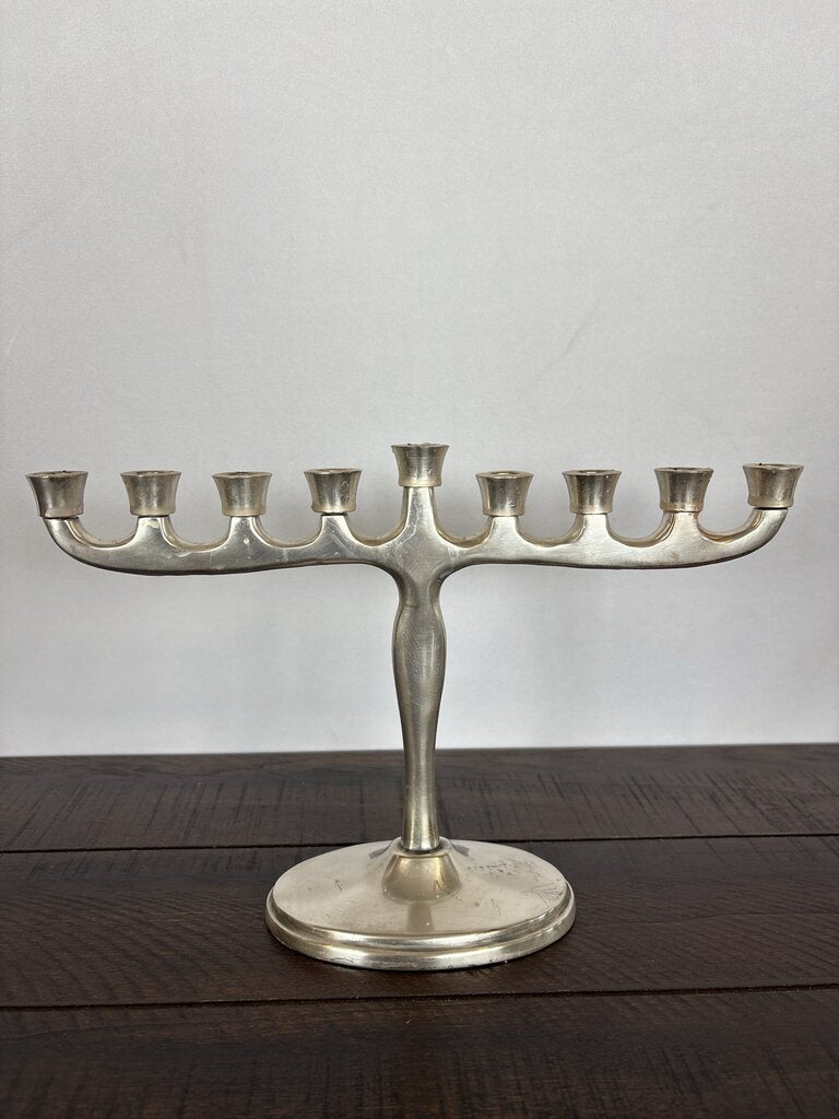 RH Brushed Pewter Hanukkah Menorah - 10.5X7H