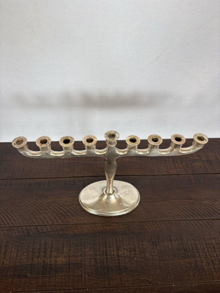 RH Brushed Pewter Hanukkah Menorah - 10.5X7H