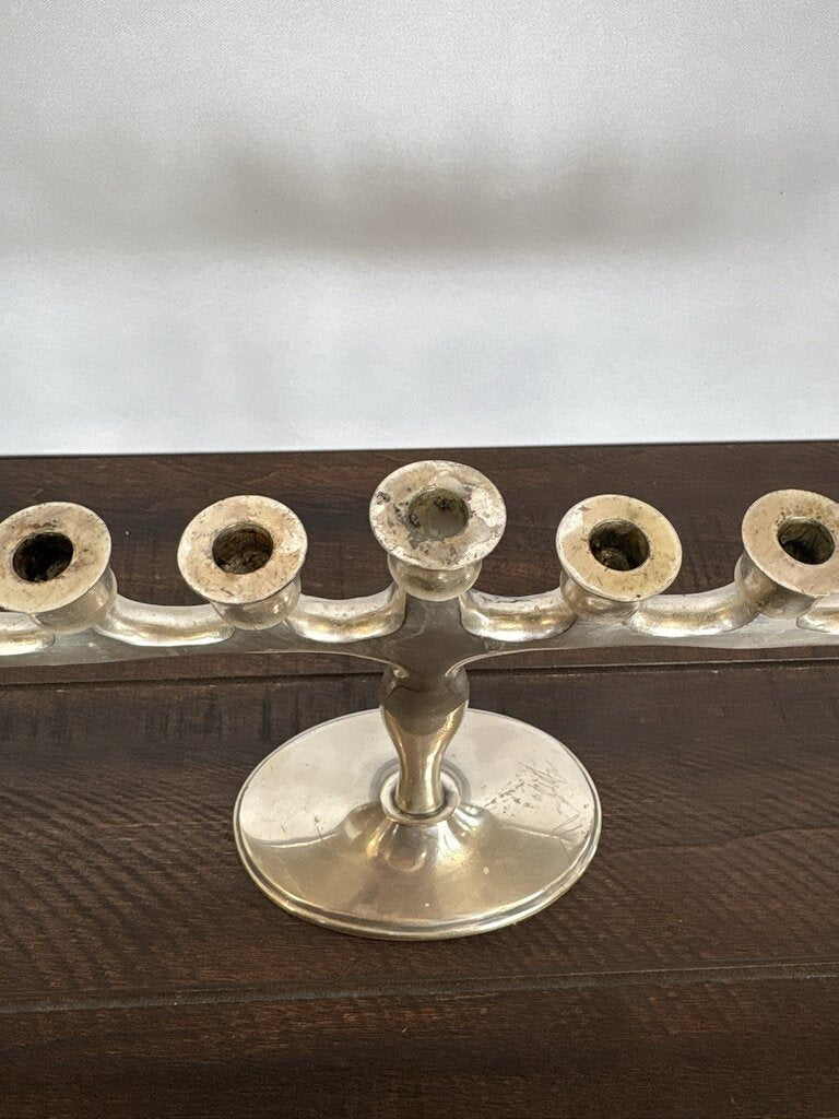 RH Brushed Pewter Hanukkah Menorah - 10.5X7H