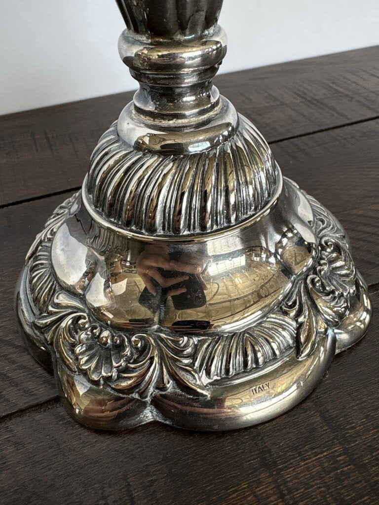 Neiman Marcus Baroque Candlesticks- Pair- 4.75X4.75X10H