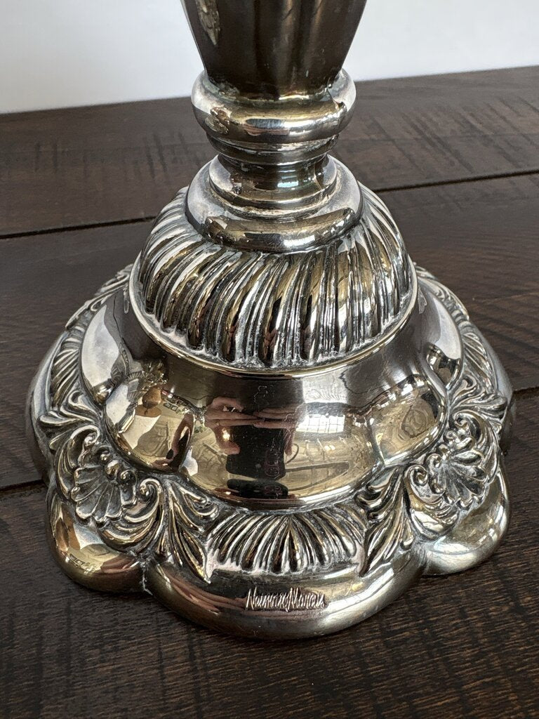 Neiman Marcus Baroque Candlesticks- Pair- 4.75X4.75X10H