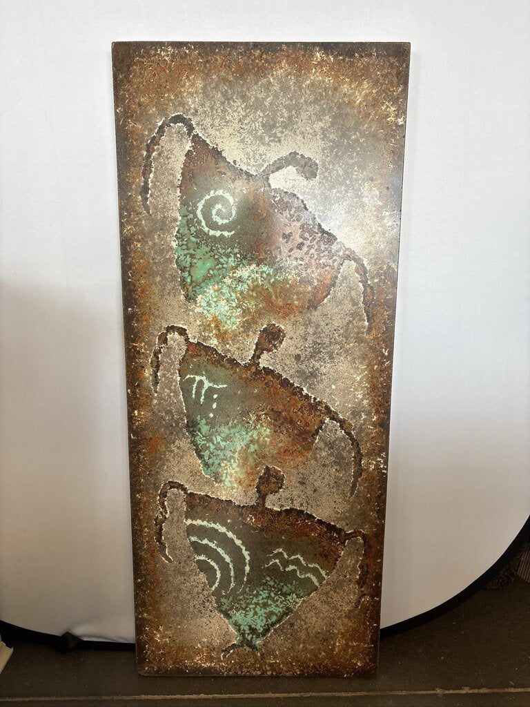 Greg Kinne Three Brothers Etched Concrete & Bronze Art - 19X2X46.5