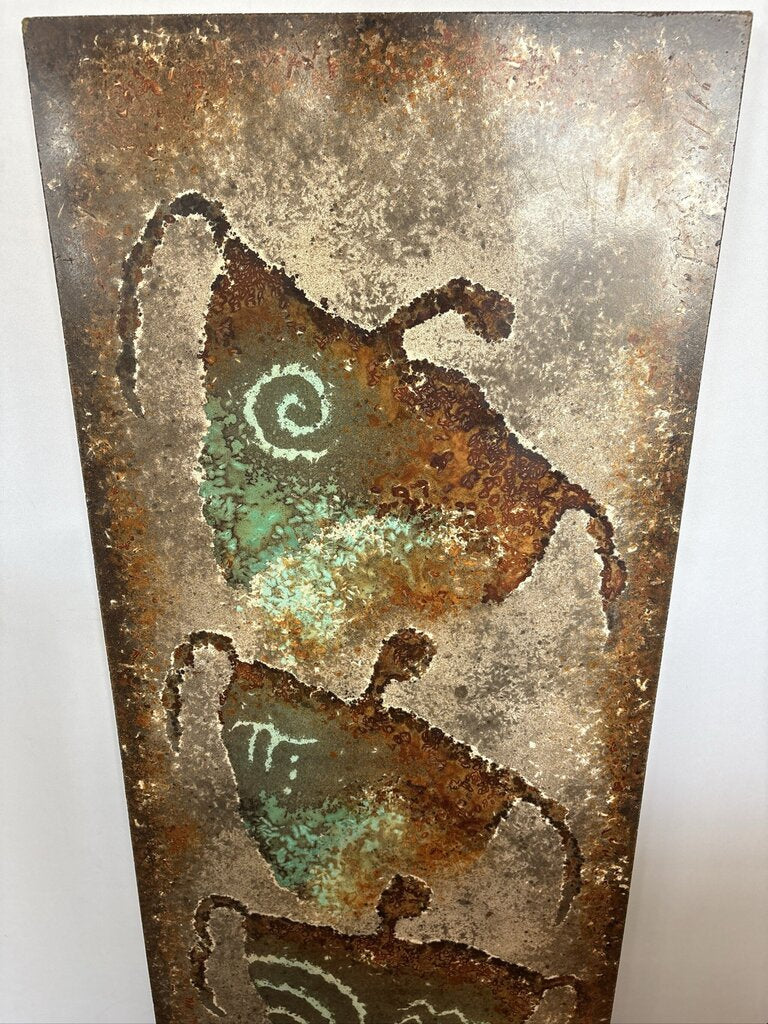 Greg Kinne Three Brothers Etched Concrete & Bronze Art - 19X2X46.5
