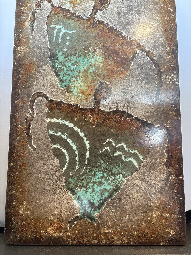 Greg Kinne Three Brothers Etched Concrete & Bronze Art - 19X2X46.5