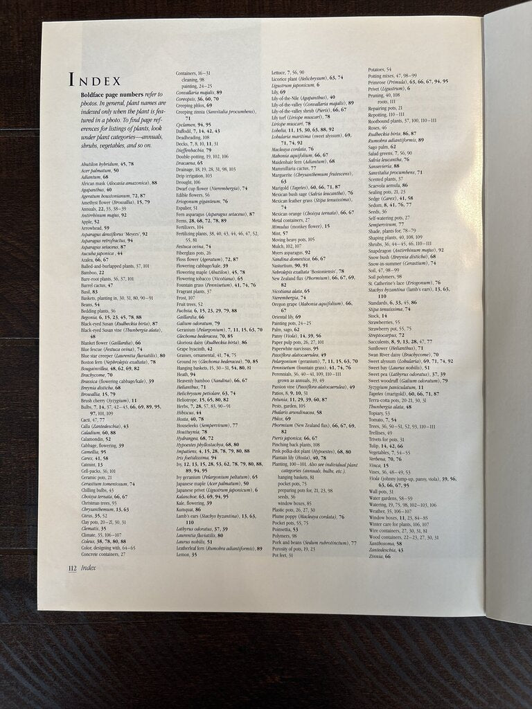 Containing Gardening Book