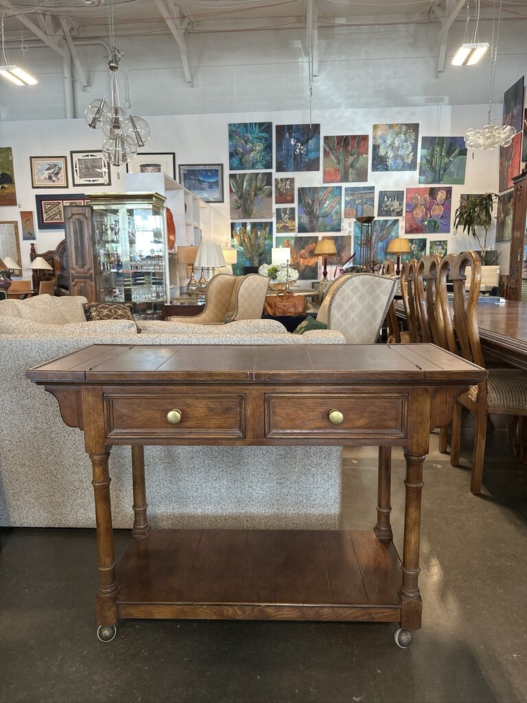 Vintage Century Furniture Oak Flip-Top Server- 46X18X32H