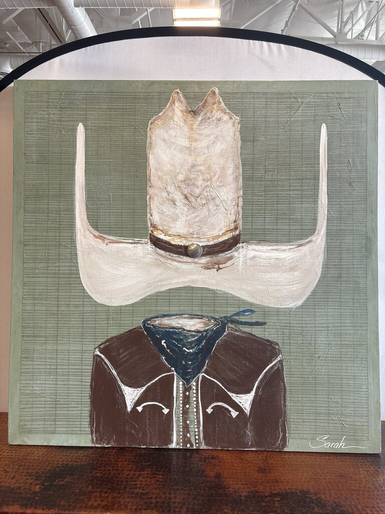 Original Cowboy Art By Sarah- 36X36
