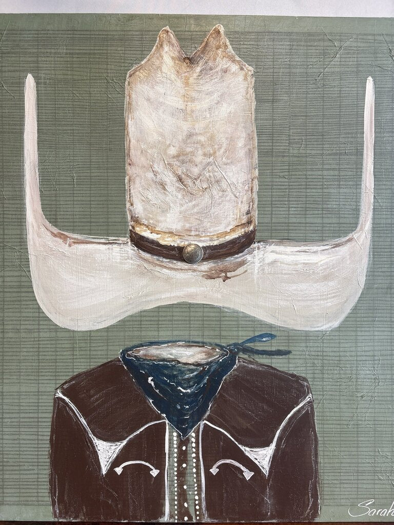 Original Cowboy Art By Sarah- 36X36