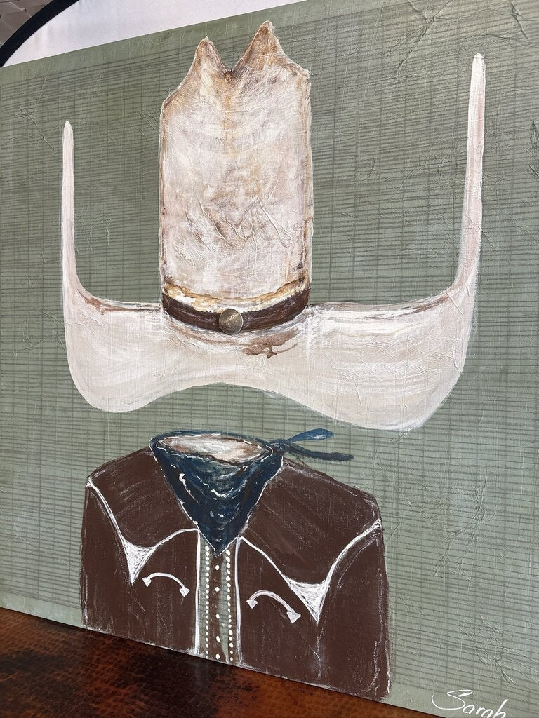 Original Cowboy Art By Sarah- 36X36